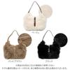 Kobe Lettuce Half Moon Fur Back Bag, Women's, FallWinter, Shaggy Shoulder BagHandbag, Office Casual, Commuting, School [B1657], One Size, Beige