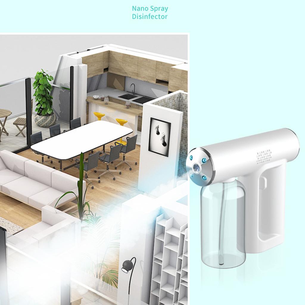 Electrostatic Nano Spray Machine Rechargeable Handheld Fogger Nano Atomizer Sprayer for Home Public Places Pearl White