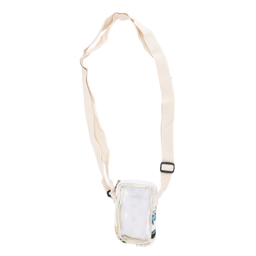 Portable Small Shoulder Pouch Bag Transparent Soft Shell Hanging Pouch with Adjustable Shoulder Stra
