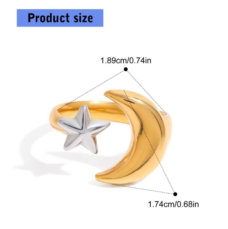 Romance Moon And Star Rings Accessory Designed For Everyday Wear Dates Parties And Special Occasions