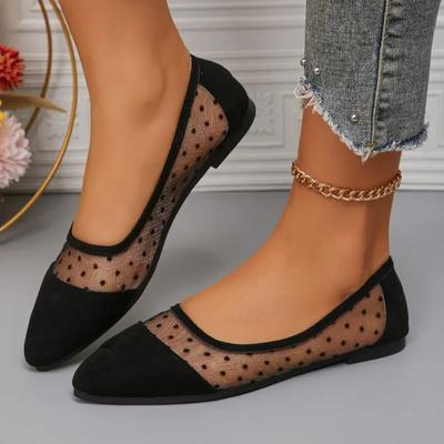 Mode 2024 Het Rea Damsskor Plusstorlek Dam Ballerinaskor Mode Mesh Dagligen Ballerinaskor Dam Nya Slip-on Enfärgade Platta Skor Zapatos Mujer