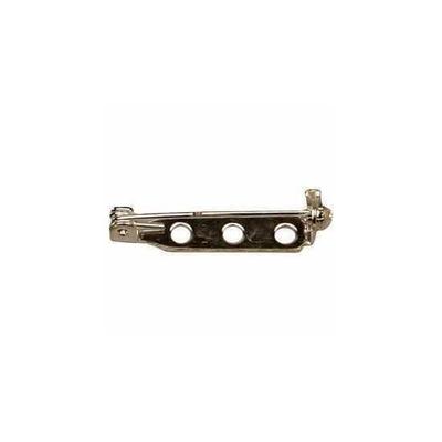 Brooch Mount - 25 Mm - Silvery - Metal - Set of 10 Pieces