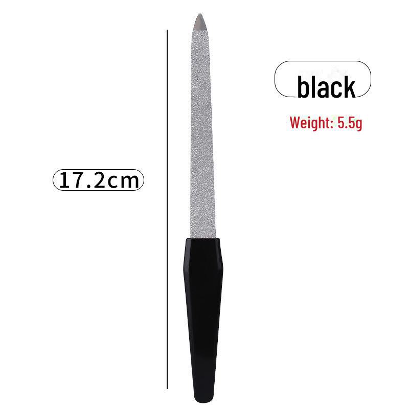 

Двусторонняя пилочка для ногтей и вилка для кутикулы из нержавеющей стали Маникюрный инструмент 17.2cm чёрный