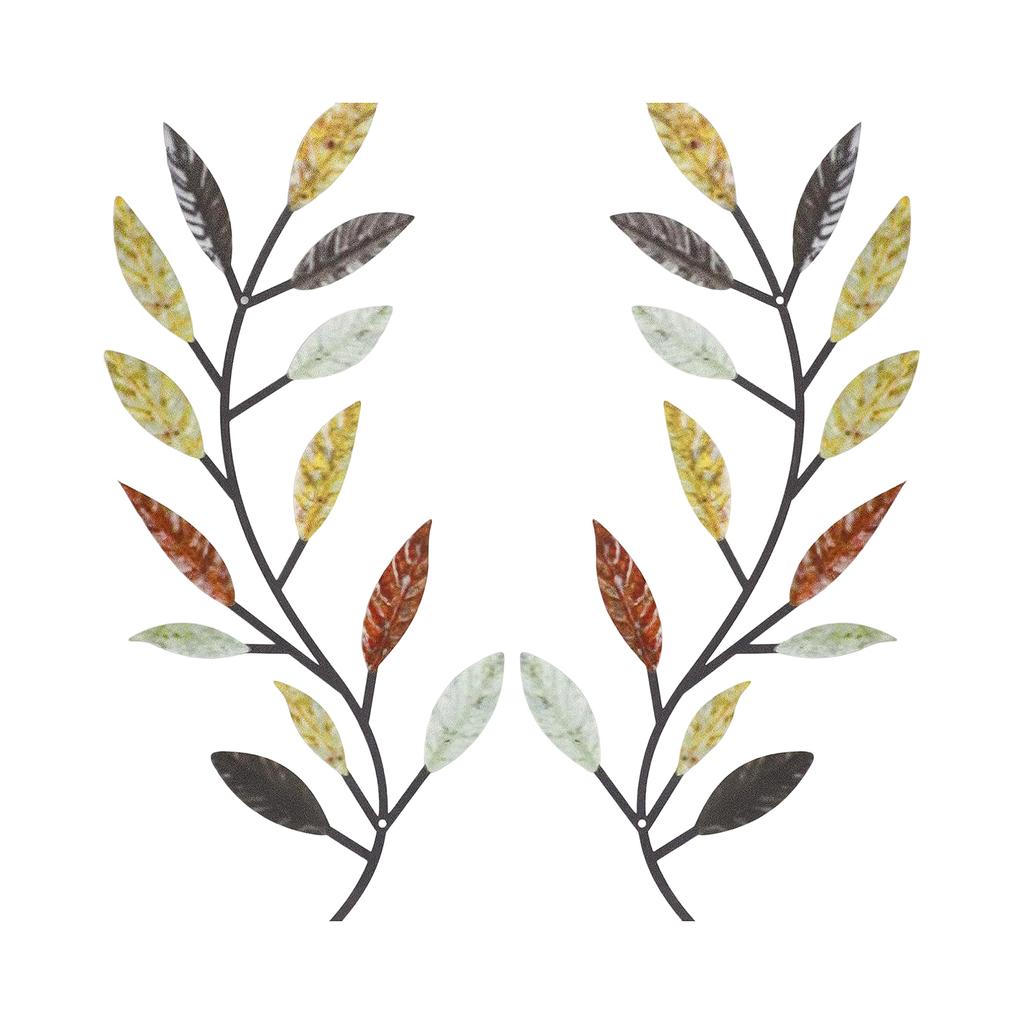Metal Wrought Iron Leaf Wall Decoration, Vine Olive Branch And Leaf Wall, Living Room Outdoor Decoration Botanical Pattern Home Decoration Plaque