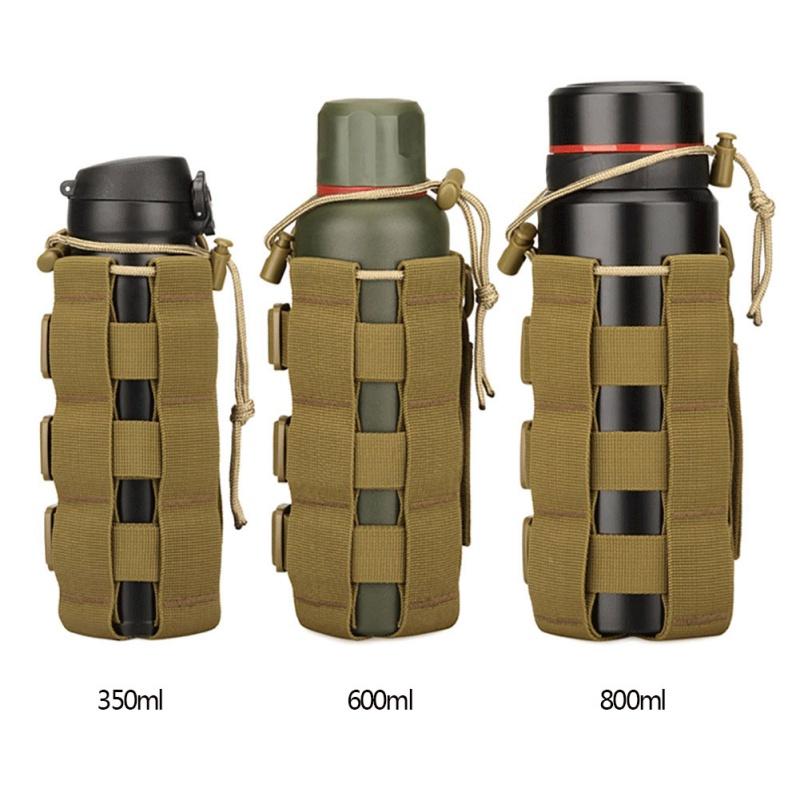 Tactical Molle Water Bottle Pouch Carryall Military Outdoor Activity Travel Hiking Drawstring Water Bottle Holder Kettle Carrier 03L - 08L