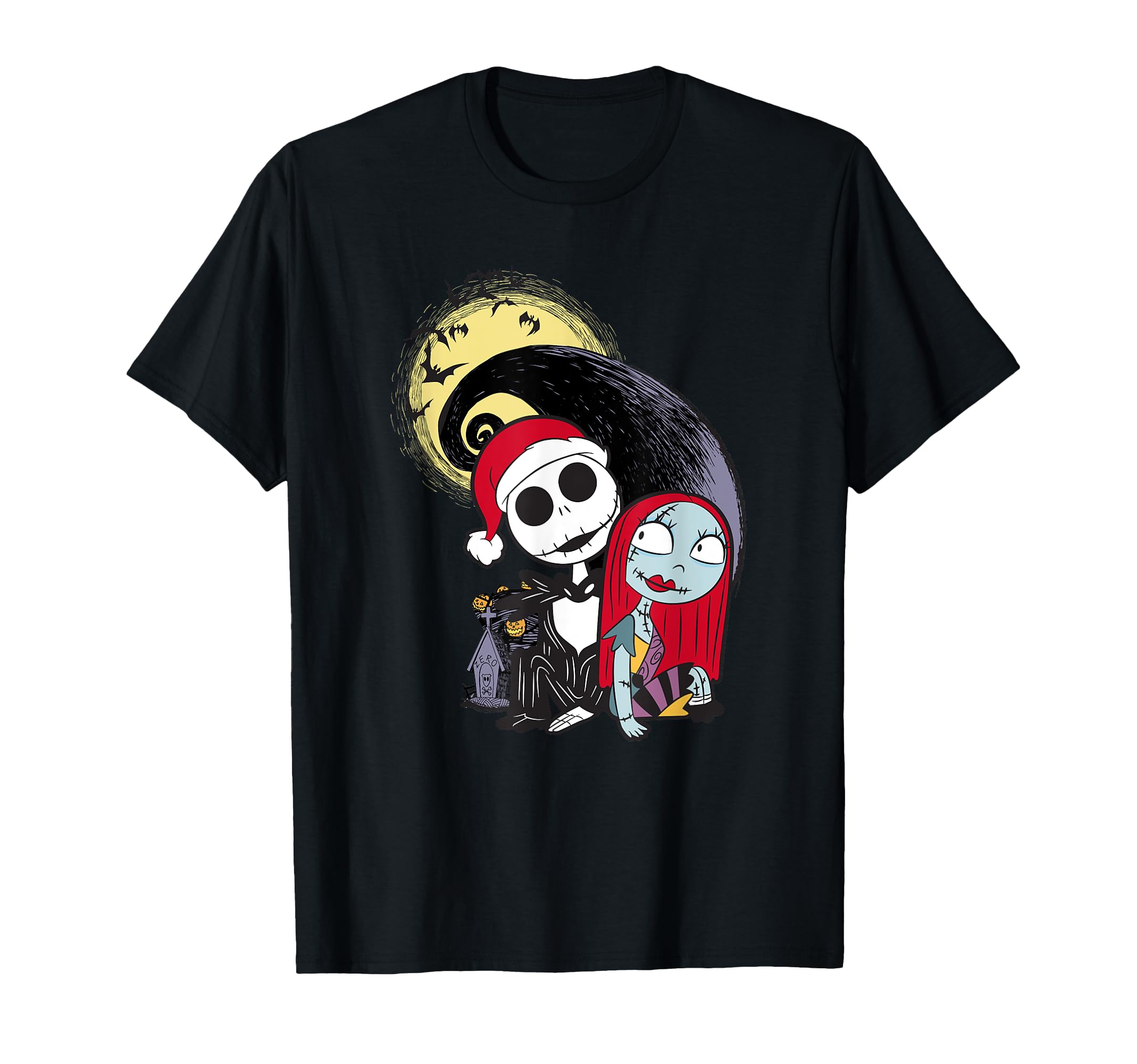 

Disney The Nightmare Before Christmas Jack & Sally Santa Hat T-Shirt