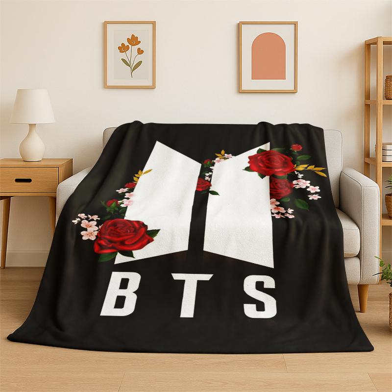 Kpop B-BTS Grupa Modowa Gwiazda Koc Flanelowy Miękki Ciepły Koc do Rzucania do Sypialni Salonu Łóżka Podróży Kempingu Pikniku Prezent