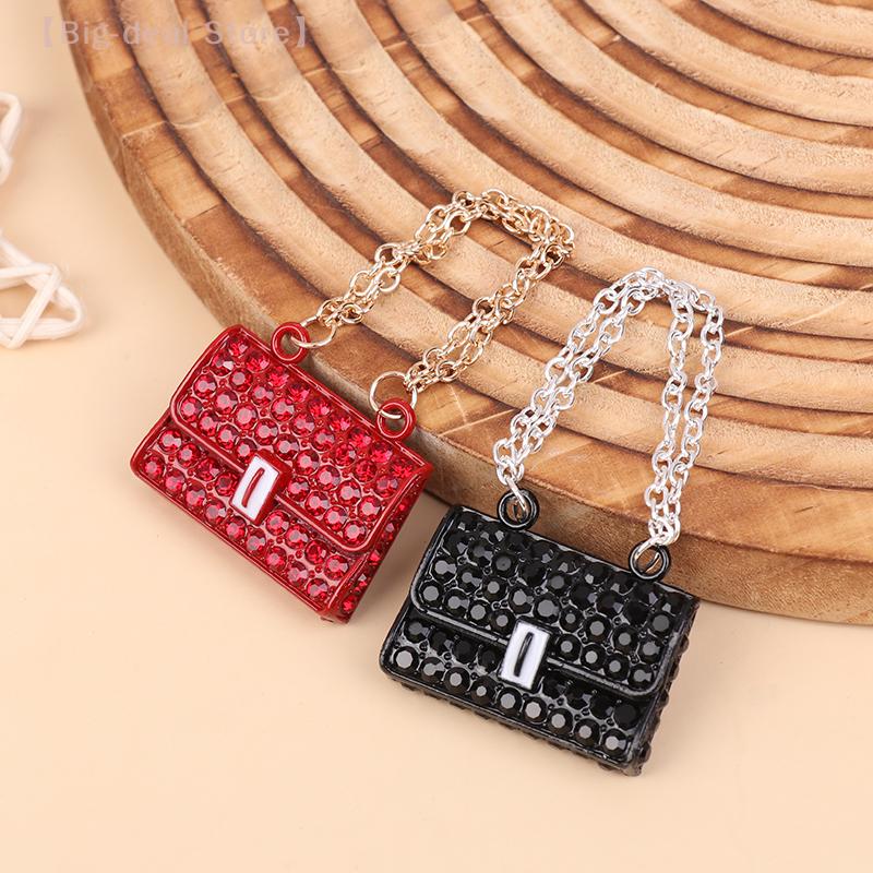 6 Pack Fashionable Dollhouse Metal Chain Bag Pack, Miniature Shopping Handbag for Doll Accessories