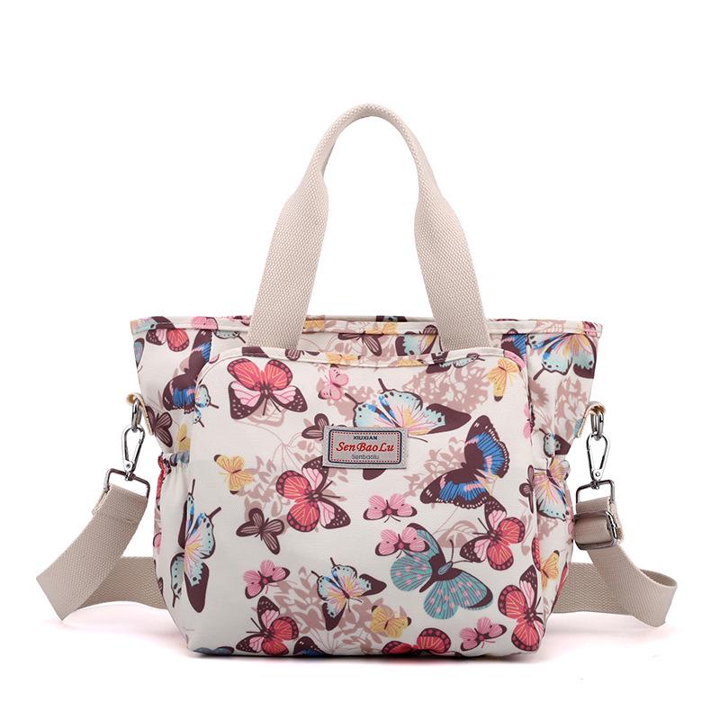 2026 Leichte Damen-Crossbody-Tasche aus bedrucktem Nylon mit mehrschichtigen Reißverschlusstaschen
