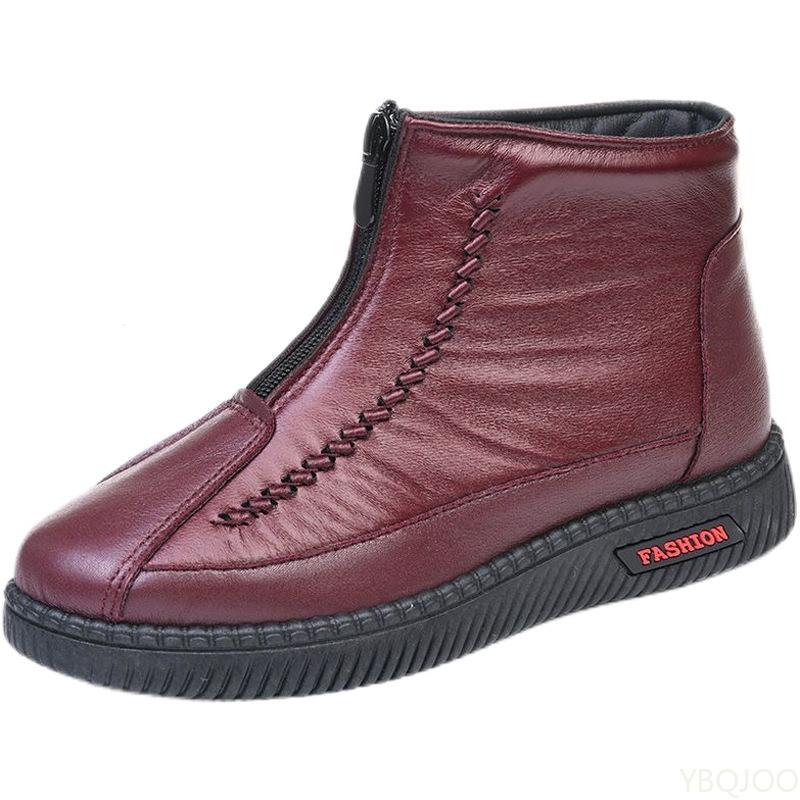 Fashion Winter thick warm cotton shoes with soft soles waterproof anti slip simple comfortable wear-resistant women's cotton shoes