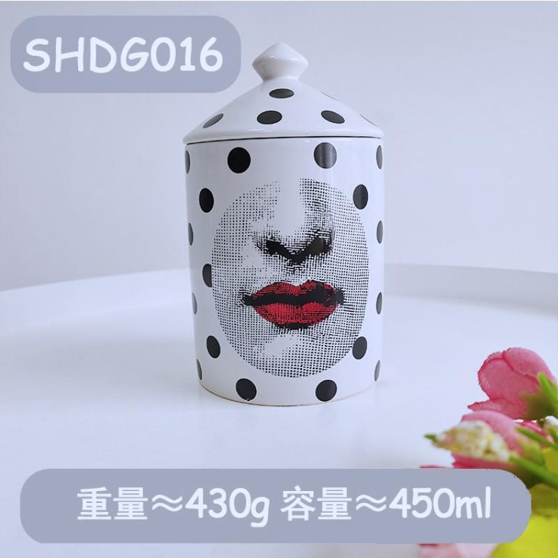 Vaso portaoggetti in ceramica con design sul viso, per gioielli, candele, decorazione da scrivania, contenitore in stile europeo