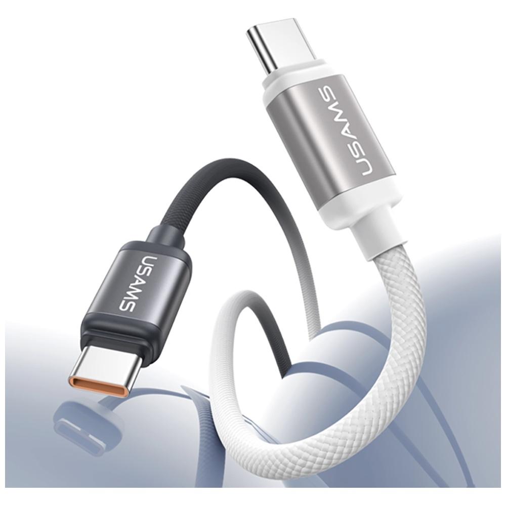 Kabel USAMS Bicolor Series SJ756 PD 60W USB-C/USB-C 1.2m Czarno Biały
