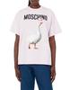 MOSCHINO Goose Logo Cotton Short Sleeve T-Shirt Baby Pink