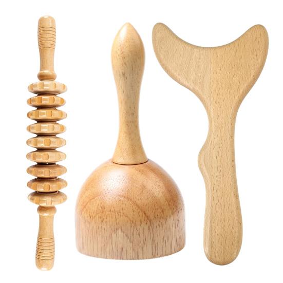 Wood Therapy Massage Tools Fascia Cellulite Remover Body Sculpting Tool Face Shoulder Arm Sculpting Massager for Relieving Muscle Soreness Tightness