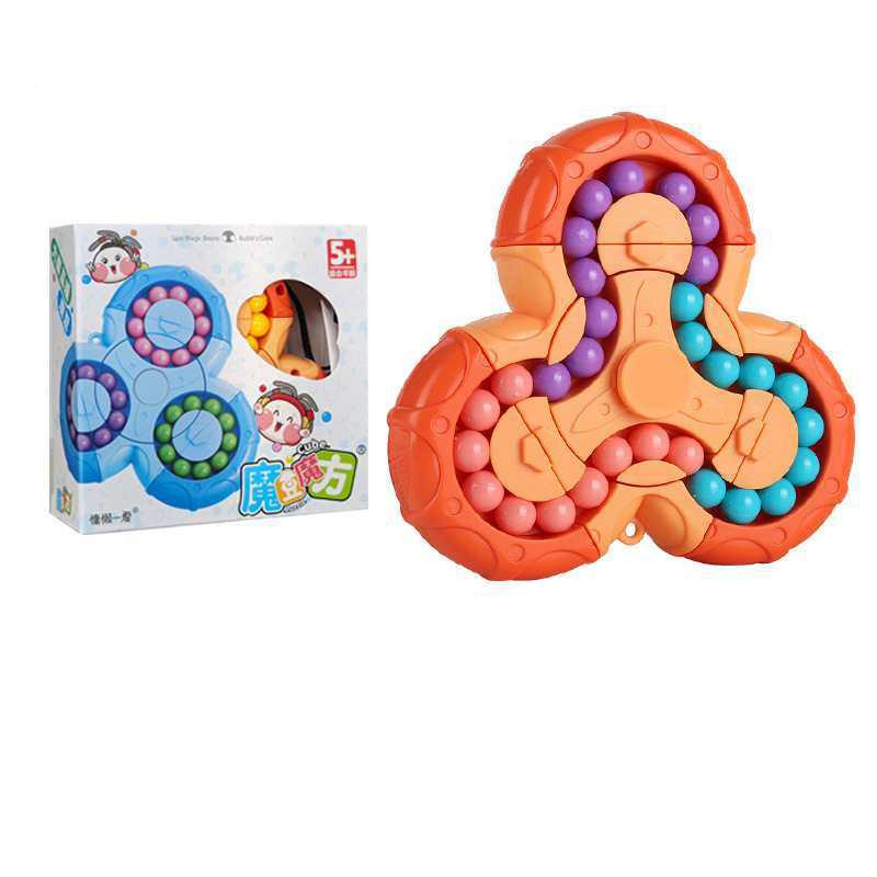 Triangle Rotating Magic Bean Puzzle Toy IQ Test Brain Teaser Fun Educational For Kids Boys Girls Stress Relief Gfts