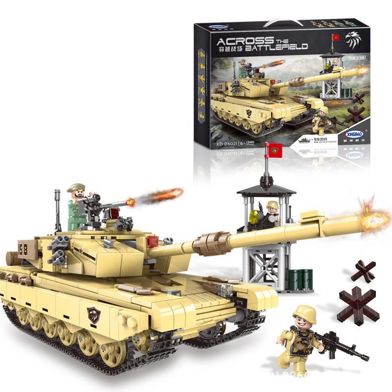 XB06021 City Military Weltkrieg II Serie 99 Panzer Zusammenbau kleiner Partikelbausteine Kinder-Lernspielzeug Keine Box