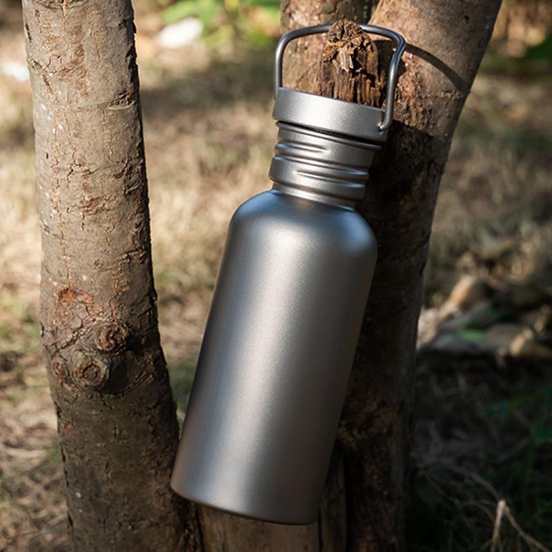 500Ml 600Ml 750Ml Titanium Water Bottle Reusable Outdoor Camping Supplies Tourism Sports Cycling Hiking Camping Water Bottle