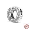 100% Real 925 Sterling Silver Letter Alphabet A-Z Charm Name Bead Fit  Bracelet Pendant Jewelry