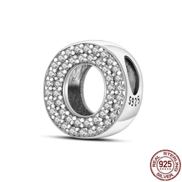 100% Real 925 Sterling Silver Letter Alphabet A-Z Charm Name Bead Fit  Bracelet Pendant Jewelry