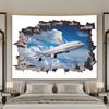 Giant Tapestry Airplane Flying Through Clouds Sky Wall Decor Artwork Large Hanging Poster for Bedroom Living Room 150x300cm