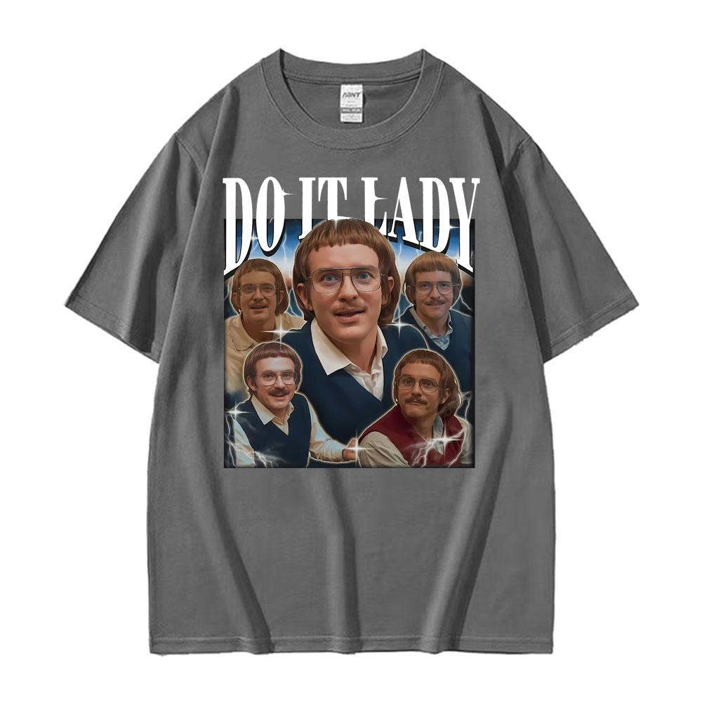 Do It Lady Meme Chit Retro Lustig Klassischer Print T-Shirt Unisex Damen Mode Übergroße T-Shirts Kurzarm Gemütliches T-Shirt Streetwear