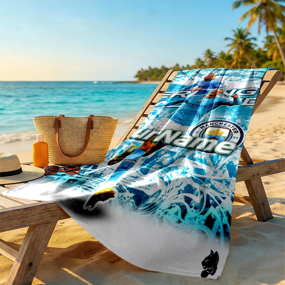 Haaland Customize Your Name Beach Towel Quick-Dry Soft Microfiber Ideal for Travel Outdoor Swim Pool Yoga Surf Camping Hiking Gym Gift Holiday