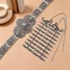 Caucasian Ethnic Rhinestone Women's Waist Belt & Breastplate Set