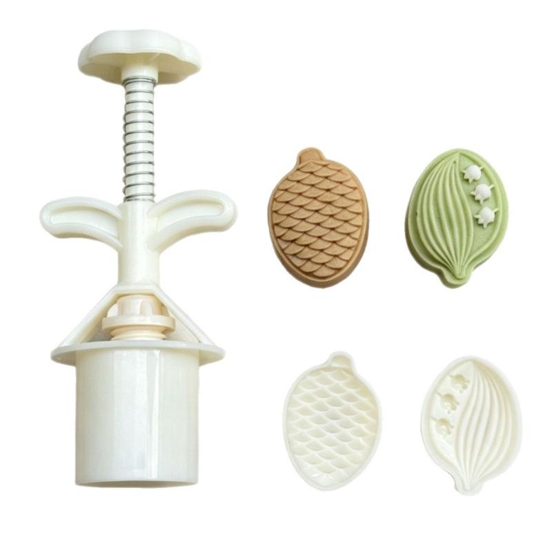 Moon Festival Festival DIY Hand Pressure Moon Cake Mould 30G/50G Moon Cake Molds (1 Molds 2 Stamps) DIY Pastry Tool Set