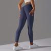 Brushed V-waist Pleated Solid Color Peach Hip Yoga Pants For Sports, Running, Fitness, Tight Fitting Cropped Pants