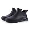 Men's Rain Boots Short Tube Casual Waterproof Shoes Non-slip Work Shoes Plus Velvet Warm Fishing Rain Boots