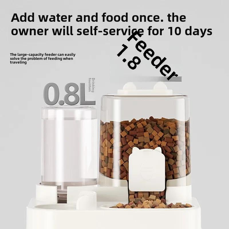 AA1 Cat Feeder, Dog and Cat Basin, Equipped with Water Dispenser Bowl, Automatic Recycling Utensil, Universal Pet Products