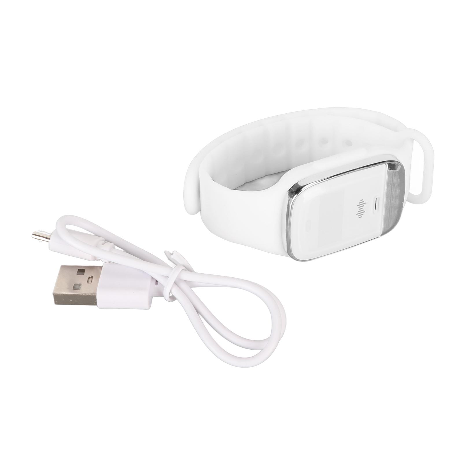 Ультразвуковой отпугивающий браслет Отображение времени Мониторинг температуры тела Отпугивающий ремешок для часов Белый