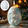 3D Rabbit plant relief egg candle silicone mold Easter rabbit flower plant relief egg resin mould Easter relief egg gypsum molds