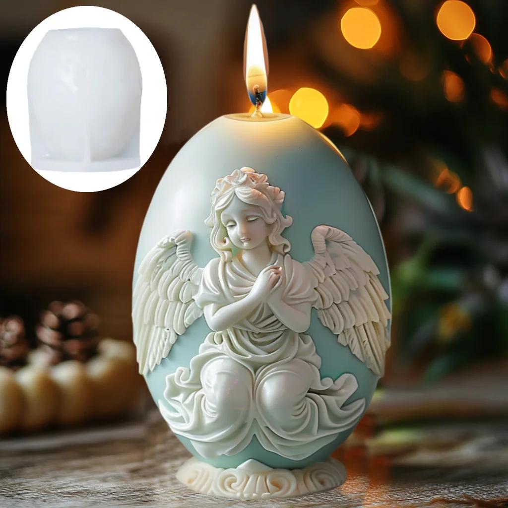 3D Rabbit plant relief egg candle silicone mold Easter rabbit flower plant relief egg resin mould Easter relief egg gypsum molds