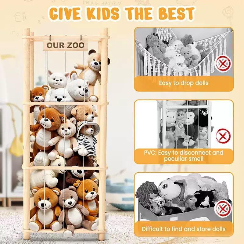 Stuffed Animal Storage & Organizer, Holder for Toys, To Assemble, Ideal for Bedroom and Doll Storage, Black Friday Deals