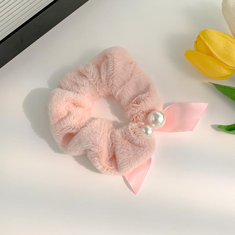 Nové Sladké Perlové Plyšové Gumičky do Vlasů Vázanky Ženy Ohon Stuhy Elastická Gumička do Vlasů Scrunchies Páska Dívčí Vlasové Doplňky