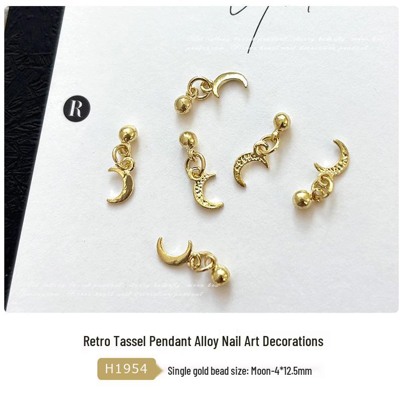 Chrome Hearts Cross Pendant Nail Art: Star, Moon, Butterfly Wearable Nail Drill Accessories