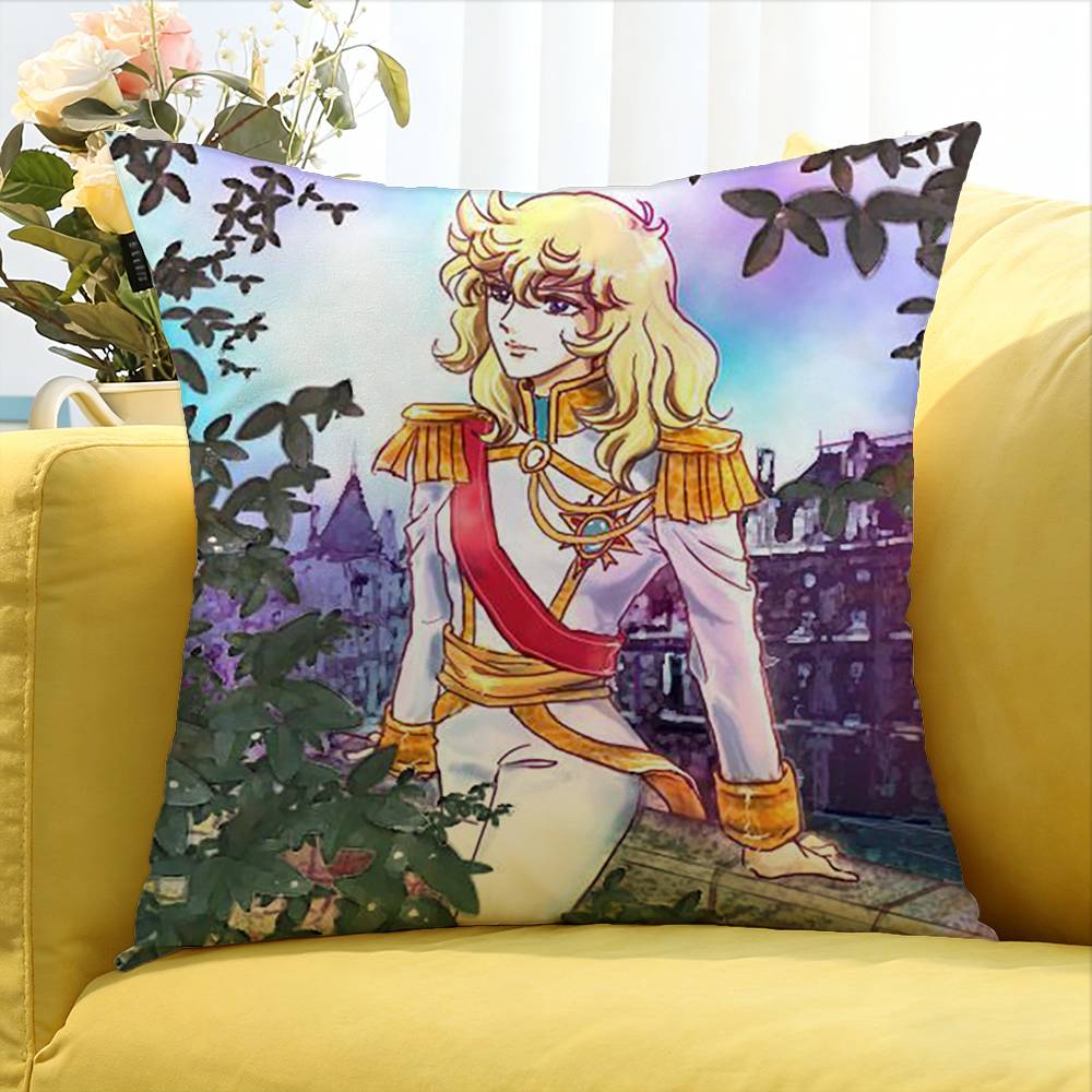 Lady Oscar Rose of Versailles   Various Sizes Square Pillow Case For Car Home Bedchamber Decor