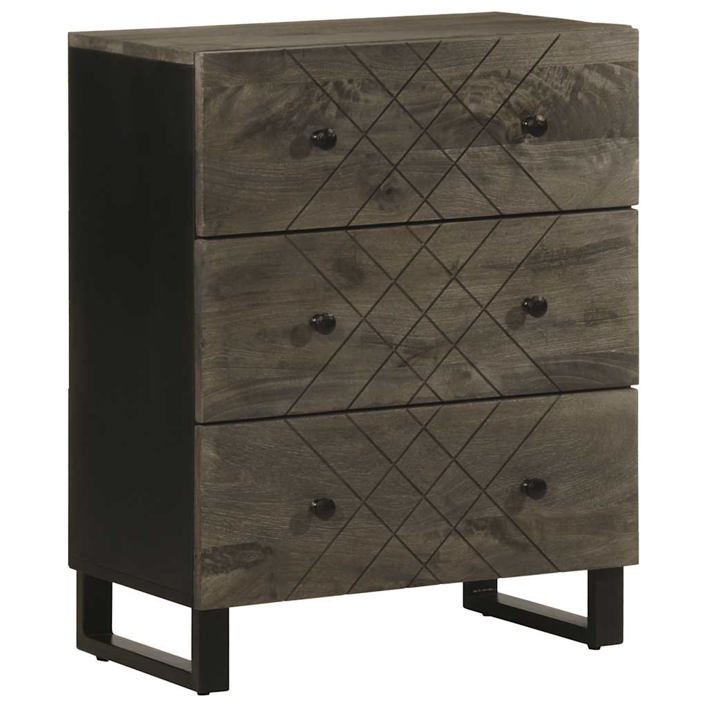 Vidaxl Szafka, Czarna, 60X33X75 Cm, Lite Drewno Mango