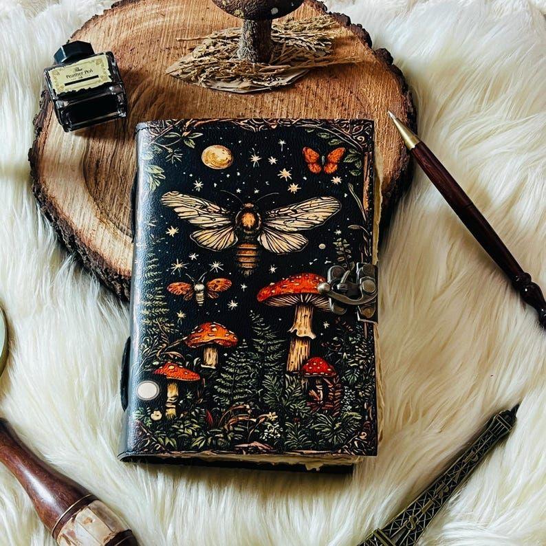 

кожаный журнал, дорожный журнал, джанк-журнал, пустая книга заклинаний книга теней кожаные небесные подарки для него ее 7 x 5 in