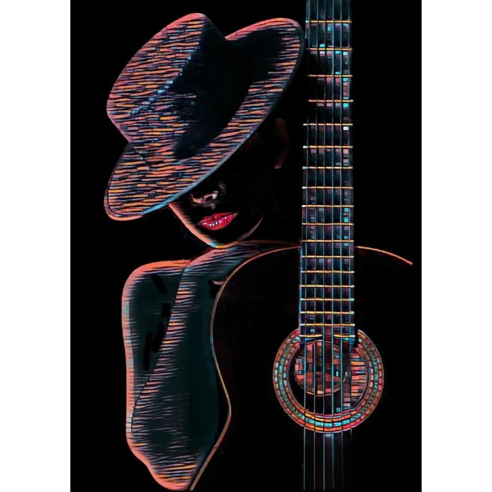 Abstrakte Vintage Musikposter Öl Jazz Saxophon Violine Gitarre Klavier Poster Leinwanddruck Wandkunst Poster Wohnzimmerdekor