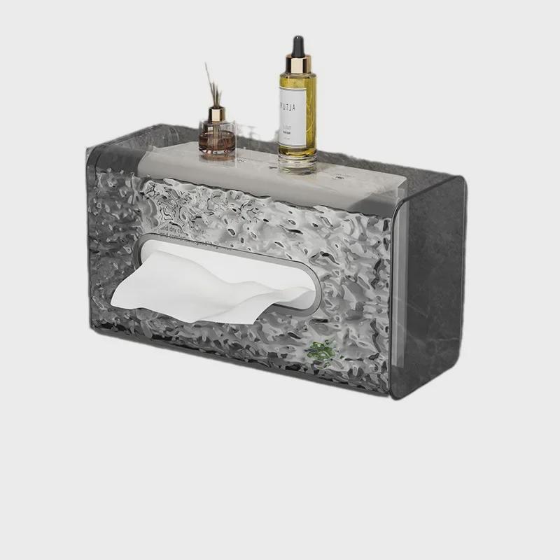 Glacier Pattern Luxury Wall-Mounted Tissue Box for Bathroom