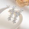 Personalized Diamond-Set Flower Fringed Earrings, Light Luxury Fashion Niche Metal Style Earrings For Women