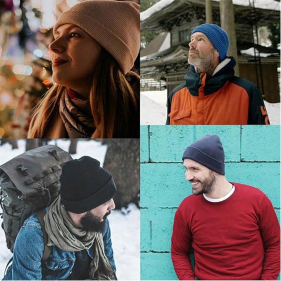 1pc Men's Simple Solid Color Fashionable Winter Unisex Thickened Warm Winter Hat Halloween Beanie Fall Outfit
