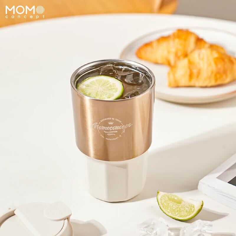 MOMOCONCEPT Geometric Ridge Stainless Steel Coffee Mug