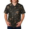 Men's Halloween Print Medical Scrub Top V Neck Tie Pocket Comfortable Fit Workwear for Healthcare Professionals Daily Use