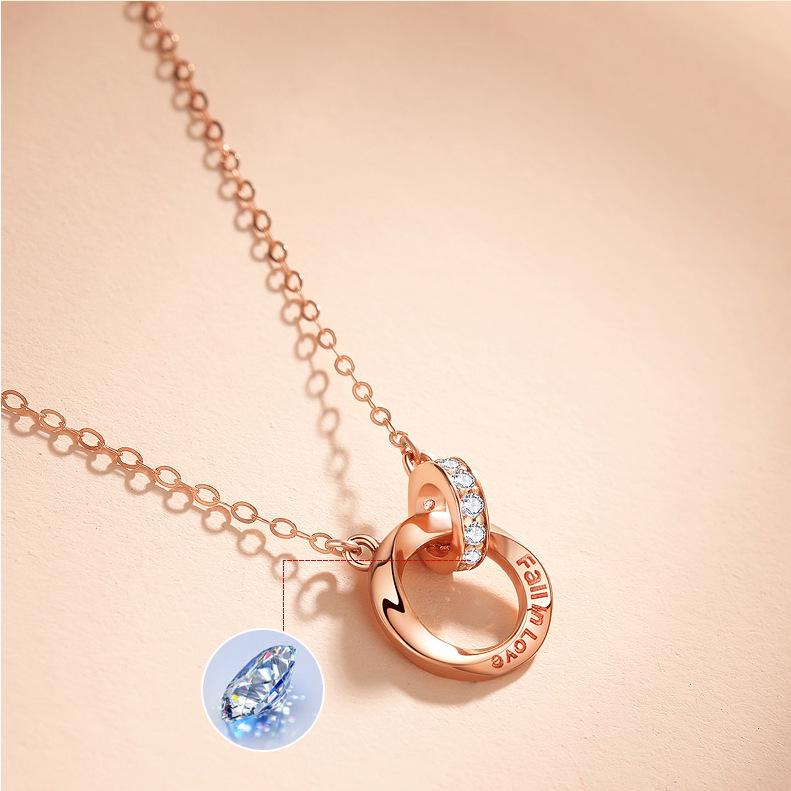Korean Möbius Ring Necklace - Women's Summer Light Luxury 2022, Niche Design Clavicle Chain.