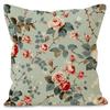 Spring Floral Linen Throw Pillow Cover for Sofa or Living Room