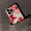 Full Screen Red Flower iPhone Case For iPhone 16 15 14 13 12 11 Pro Max XR XS MAX 7 8 PLUS MINI INS Transparent Shockproof Cover