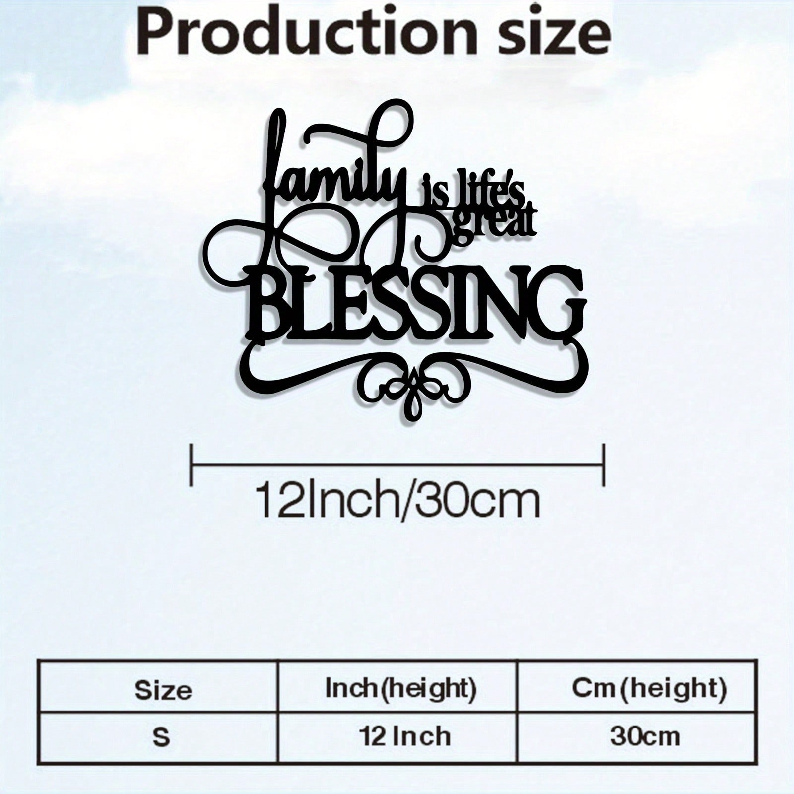 

Vintage Metal Wall Art Home Blessing Quote Ornamental Swirl Decor Durable Living Room Gift різнокольоровий